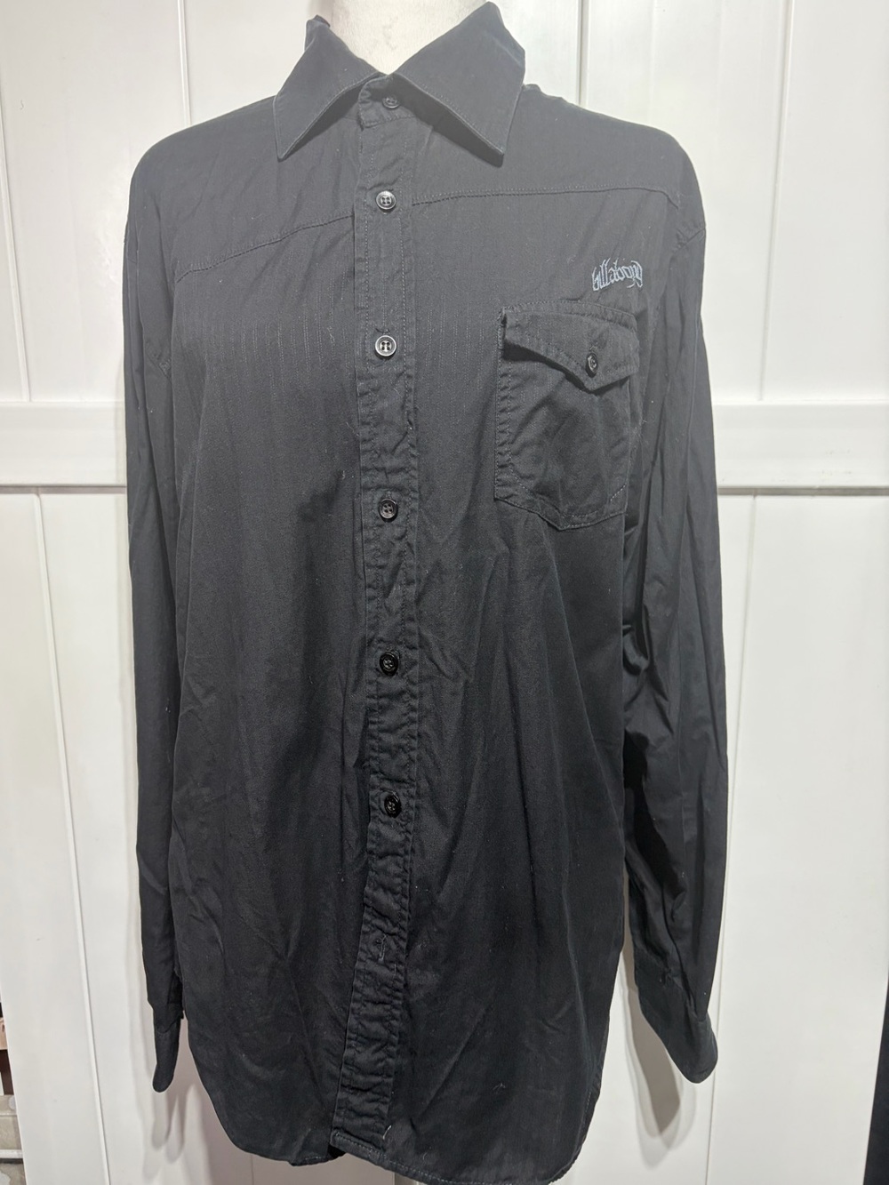 Billabong skater black button up shirt